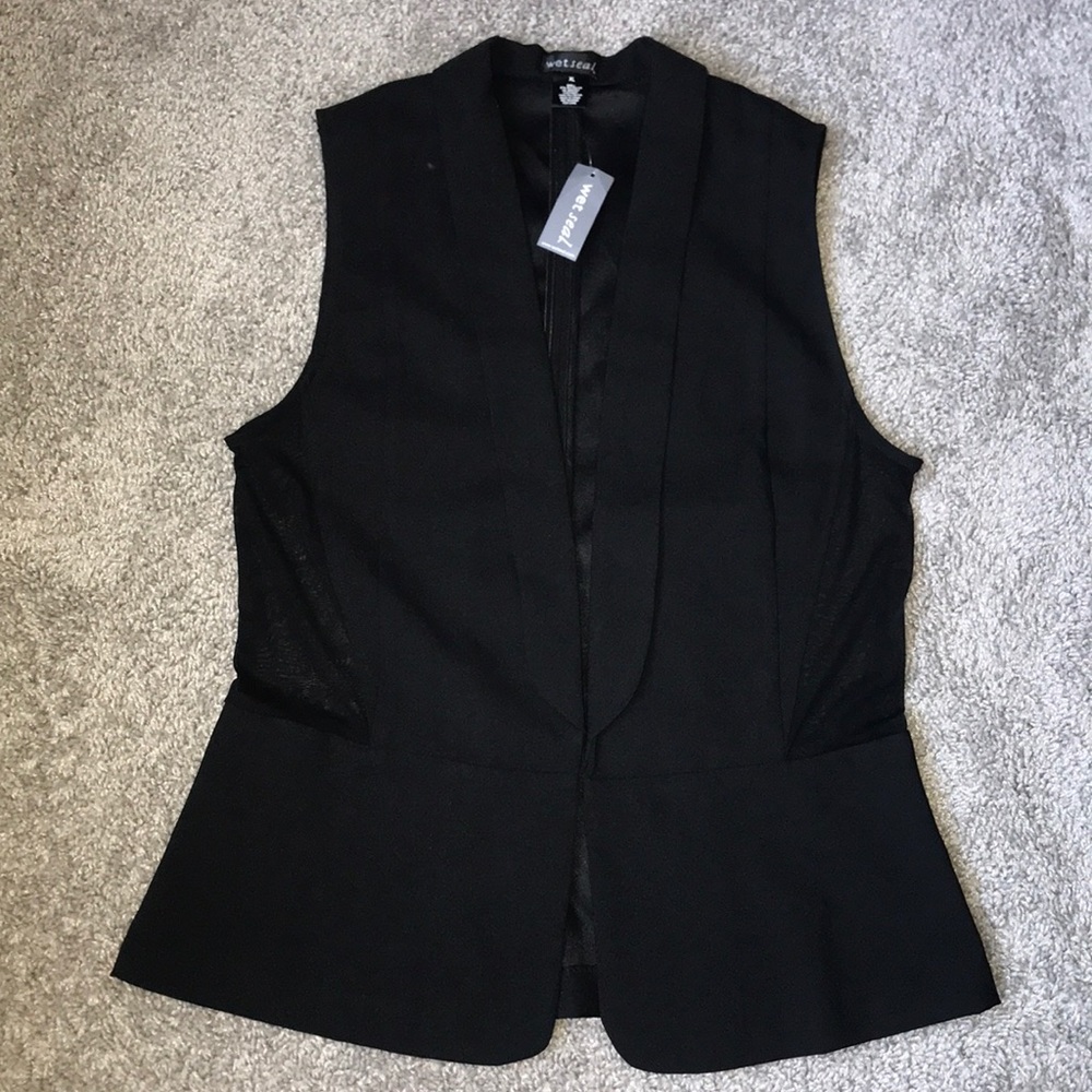 Wet Seal Black Top Vest with mesh sides XL